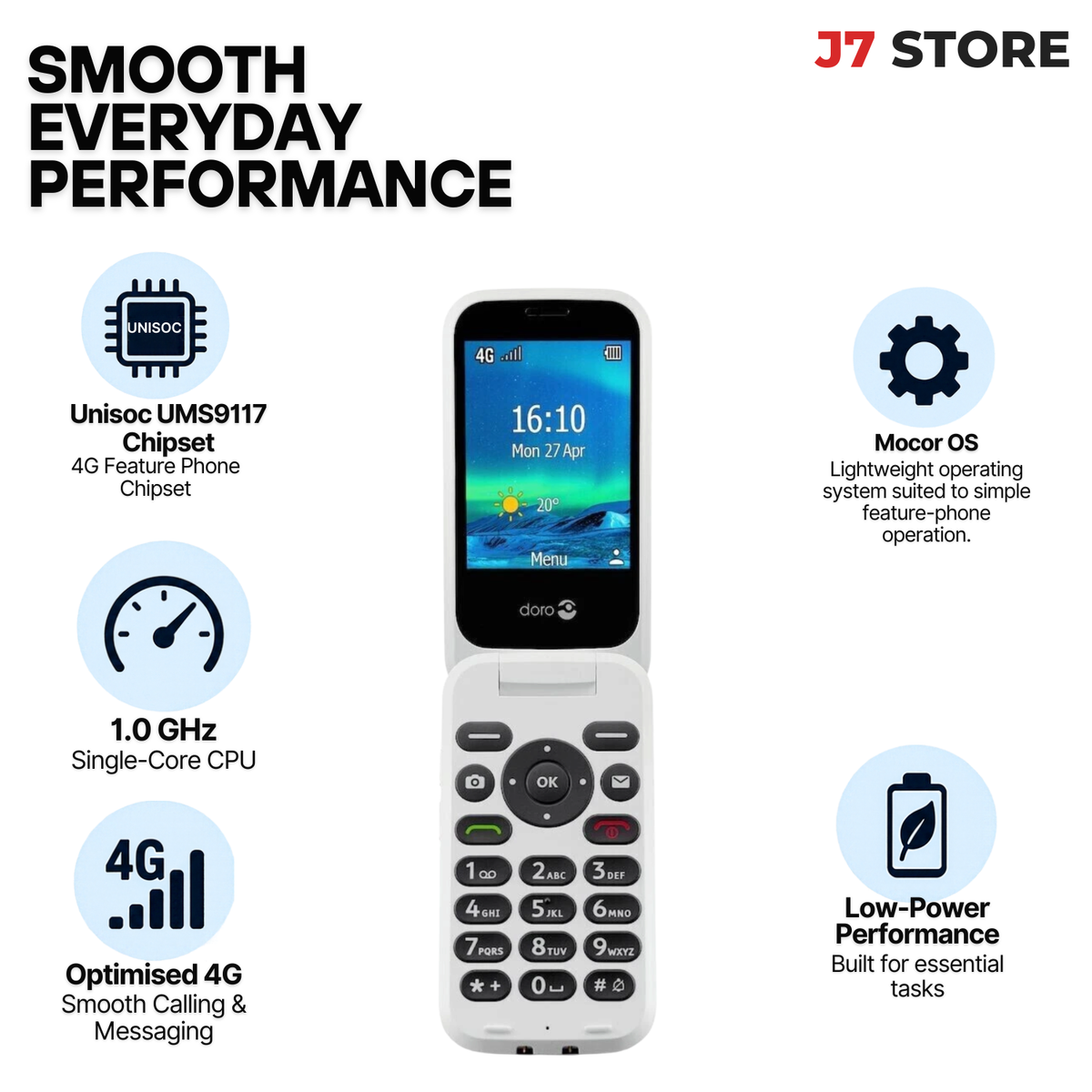Doro 6880 4g Single Sim Basic Phone With Large  Buttons Black