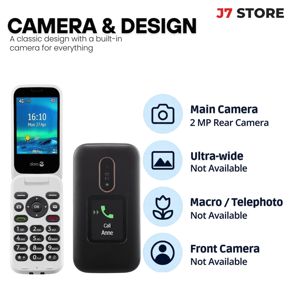Doro 6880 4g Single Sim Basic Phone With Large  Buttons Black