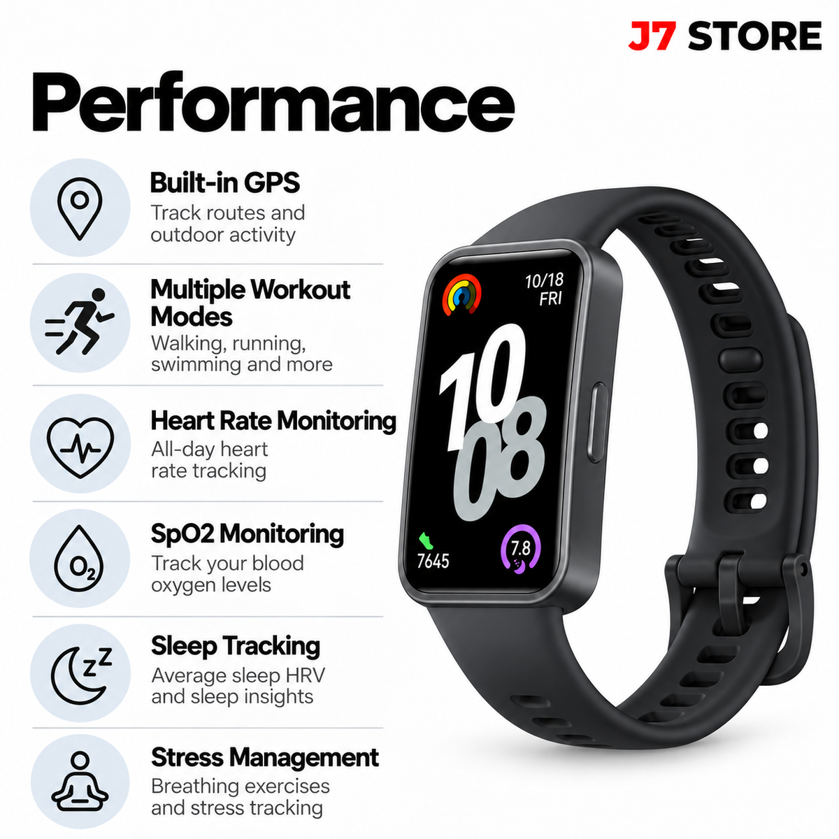 Huawei Band 10 Fitness Tracker Smart Band Black