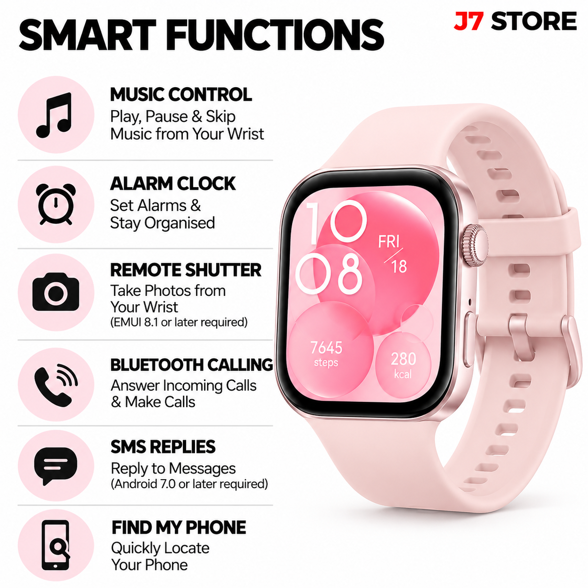 Huawei Watch Fit 3 Smartwatch Pink 41mm