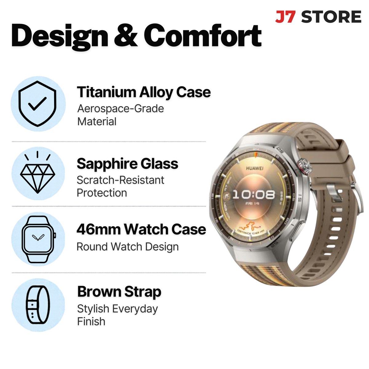 Huawei Watch GT6 Pro Smartwatch Brown 46mm 