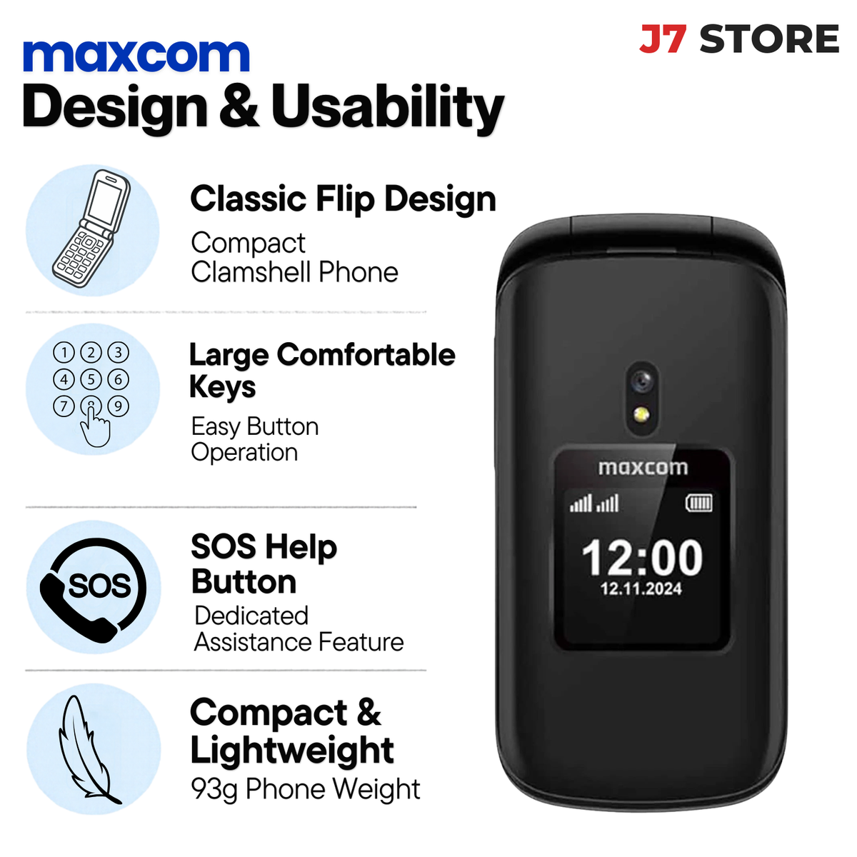 Maxcom MM834 4G Flip Phone 128MB