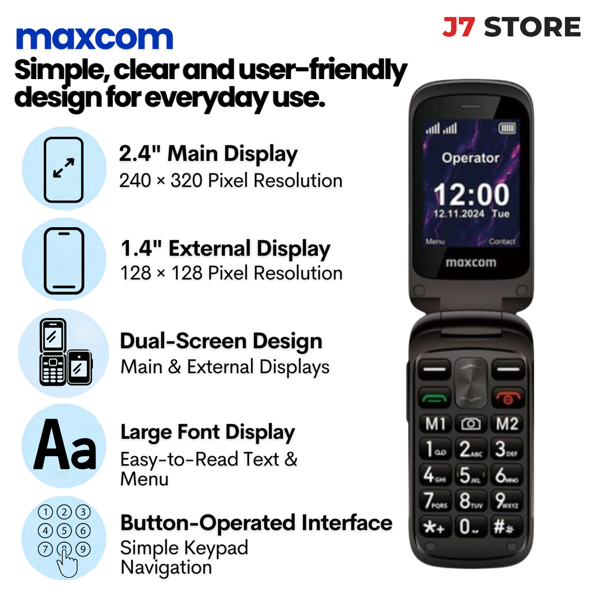 Maxcom MM834 4G Flip Phone 128MB