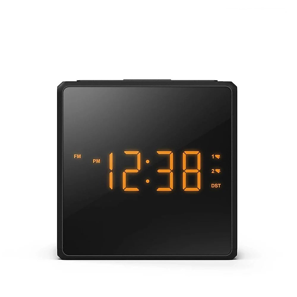 Philips TAR4500 Black Dual Alarm FM Clock Radio USB-C Charging Port