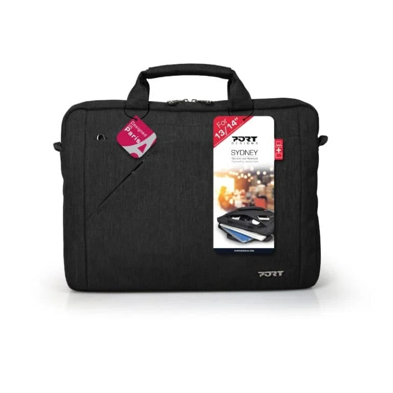 Port Designs Sydney Top Loader Black Laptop Travel Bag 13/14inch