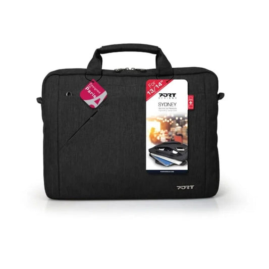 Port Designs Sydney Top Loader Black Laptop Travel Bag 13/14inch
