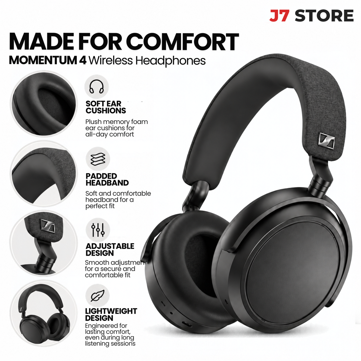 Sennheiser Momentum Wireless 4 headphones Black