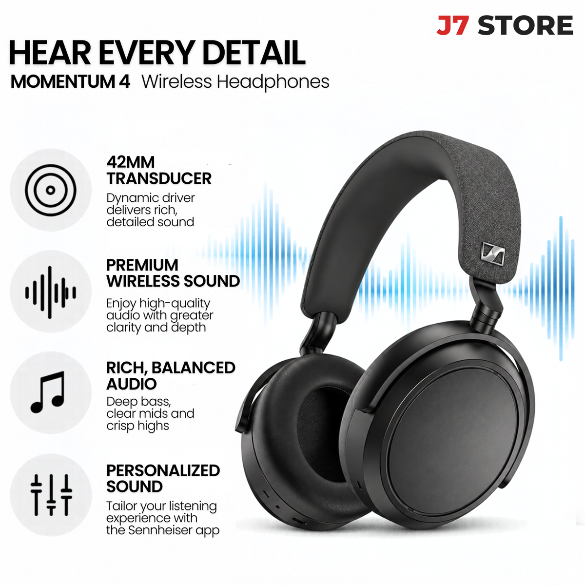 Sennheiser Momentum Wireless 4 headphones Black