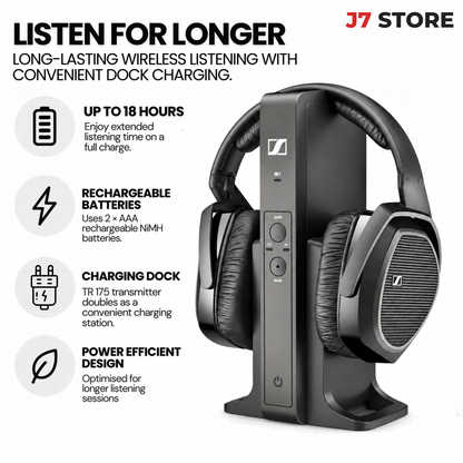 Sennheiser RS175 Digital TV Wireless Headphones Black
