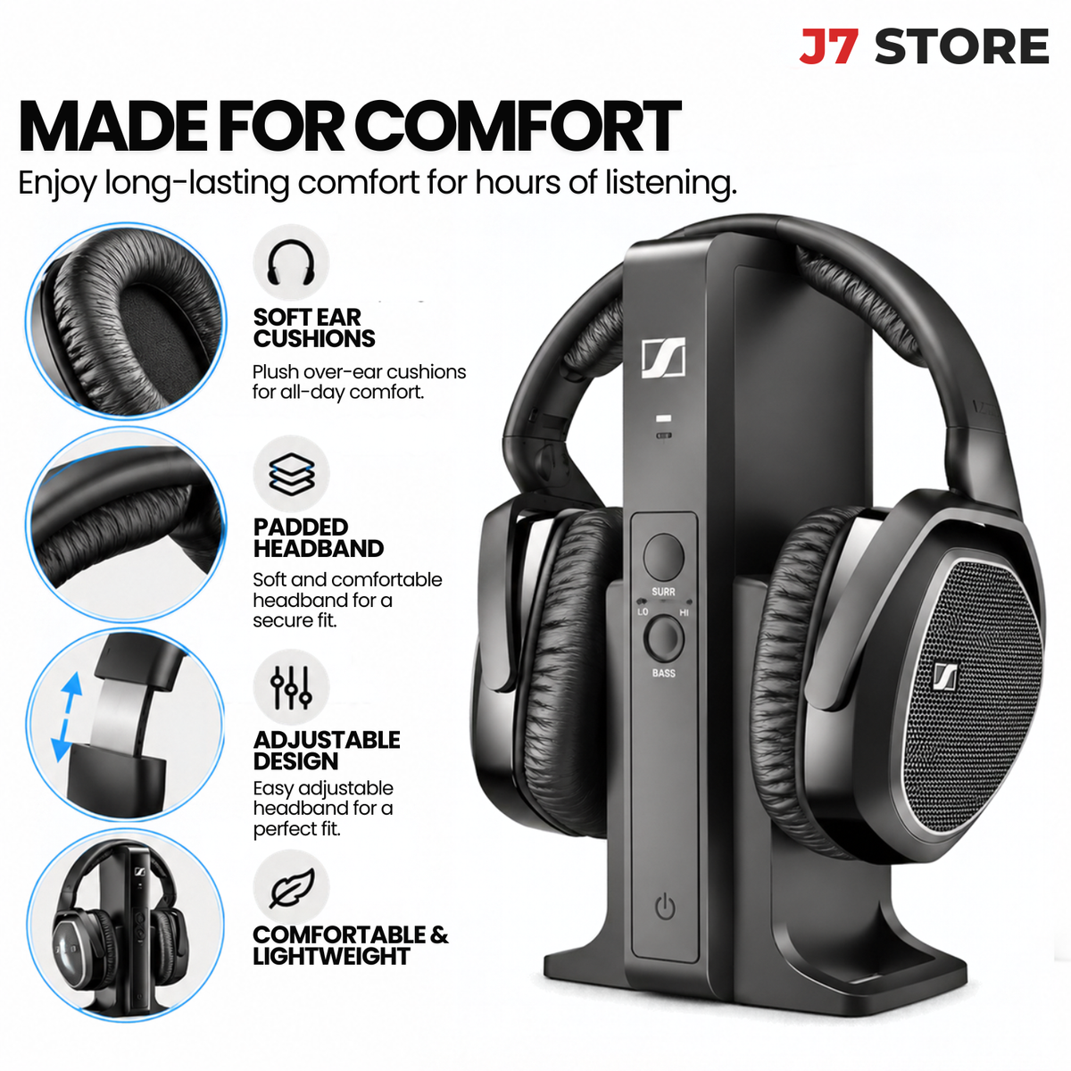 Sennheiser RS175 Digital TV Wireless Headphones Black