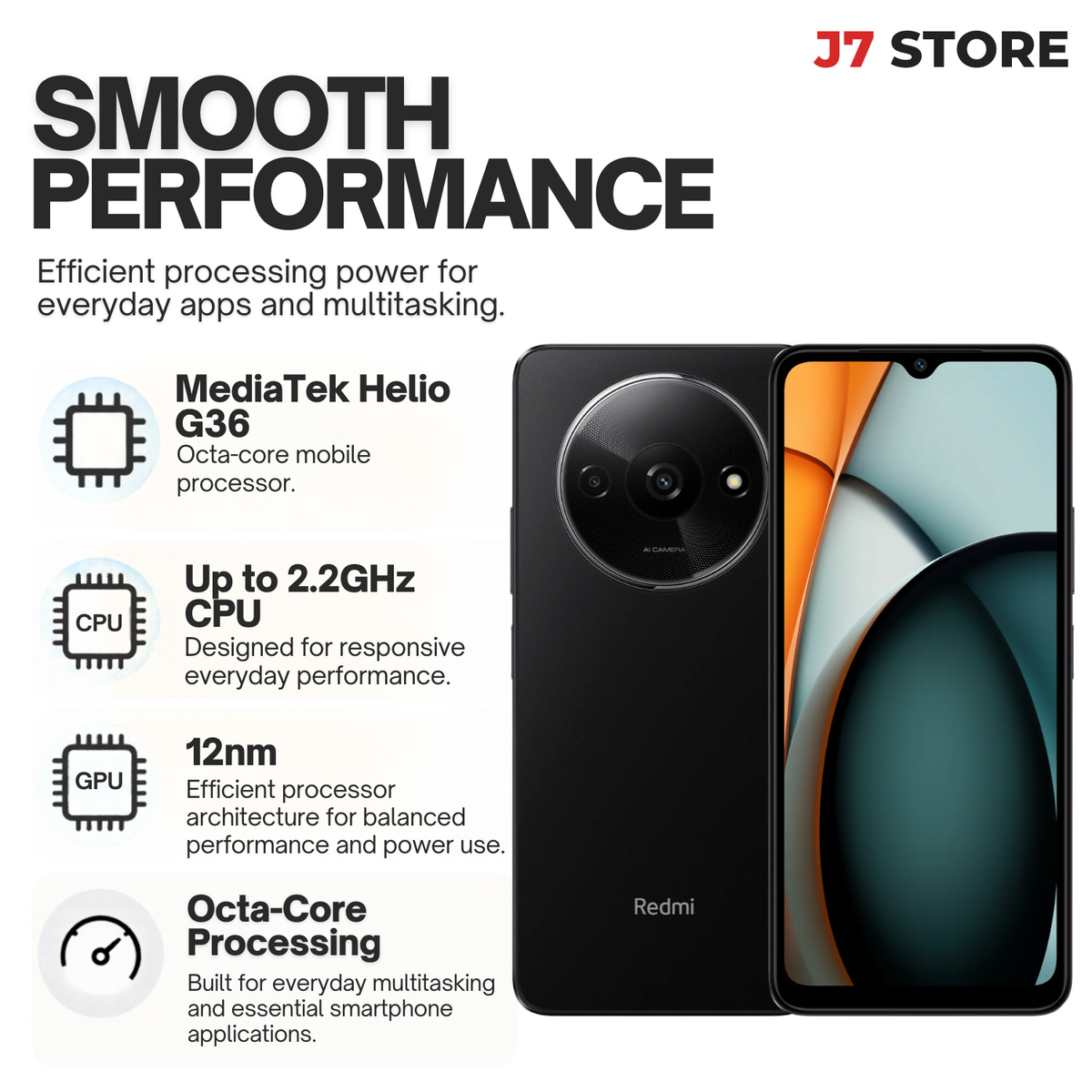 Xiaomi Redmi A3 4G Android Smartphone  Black 64gb