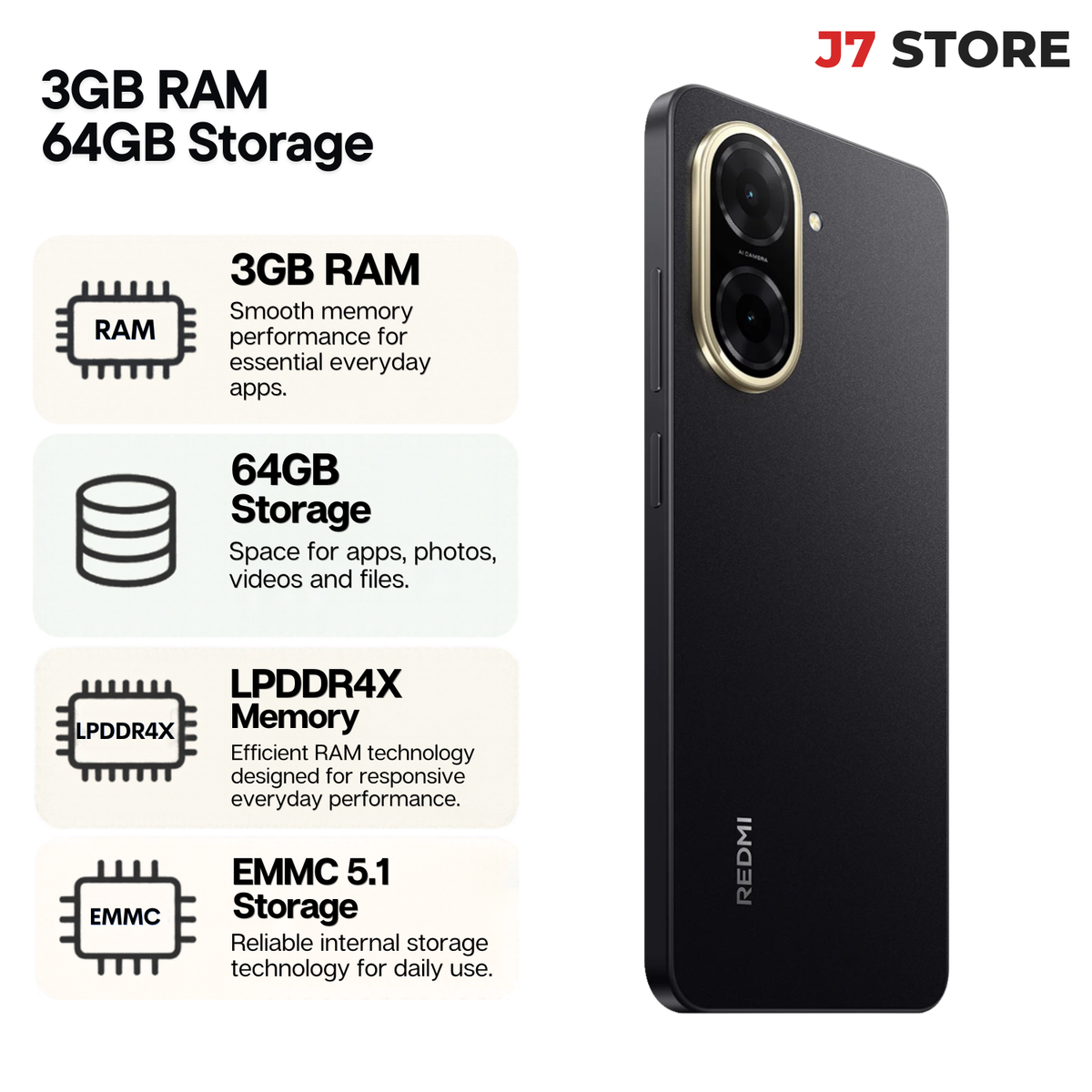Xiaomi Redmi A5 4G Android Smartphone Midnight Black 64gb