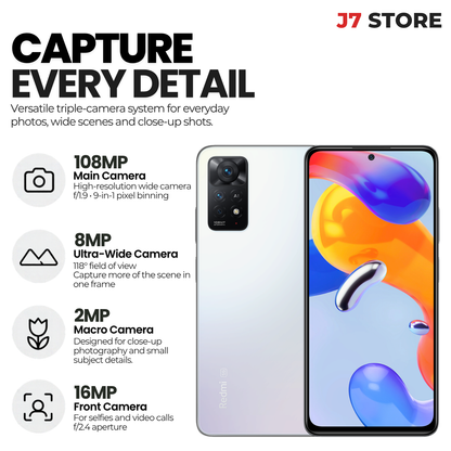 Xiaomi Redmi Note 11 Pro 5g Android Smartphone Polar White 128gb