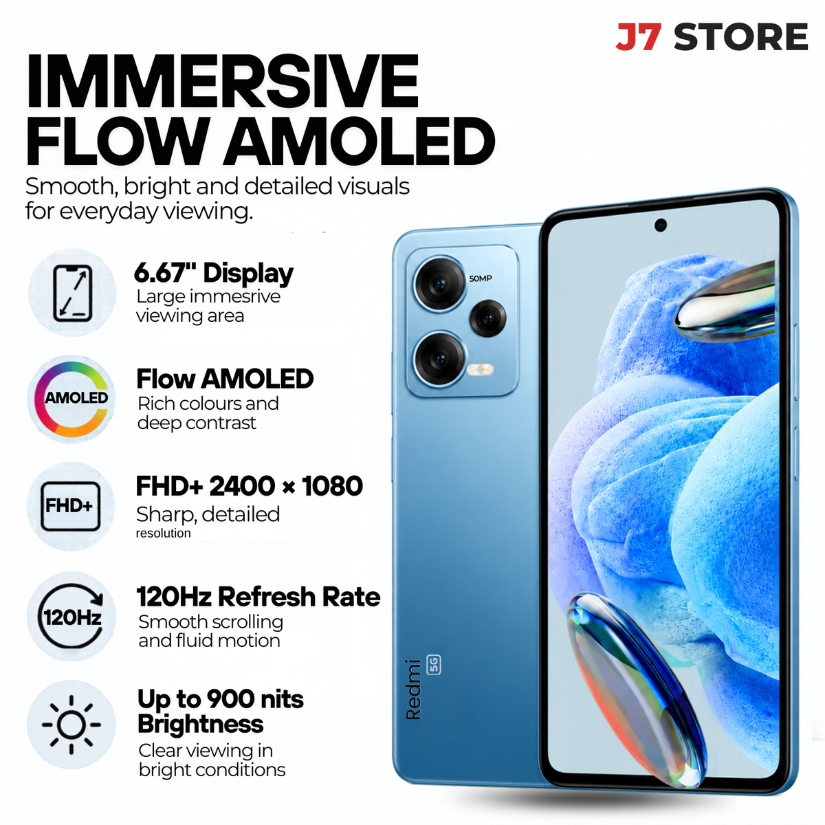 Xiaomi Redmi Note 12 Pro 5g Android Smartphone Blue 128gb