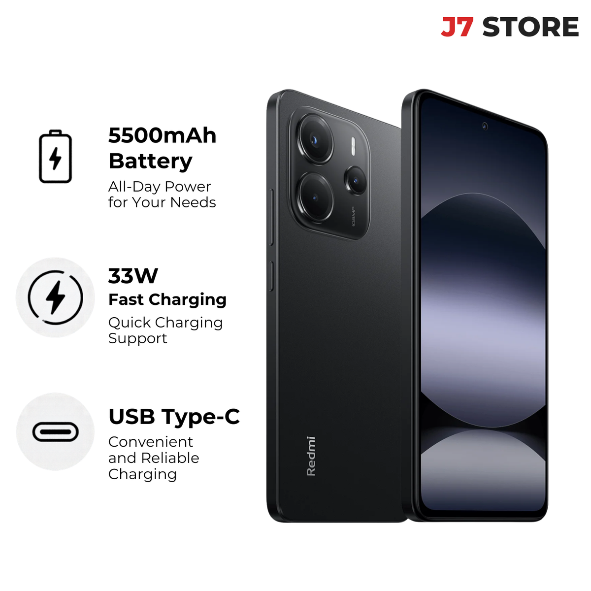 Xiaomi Redmi Note 14 Android Smartphone Midnight Black 128