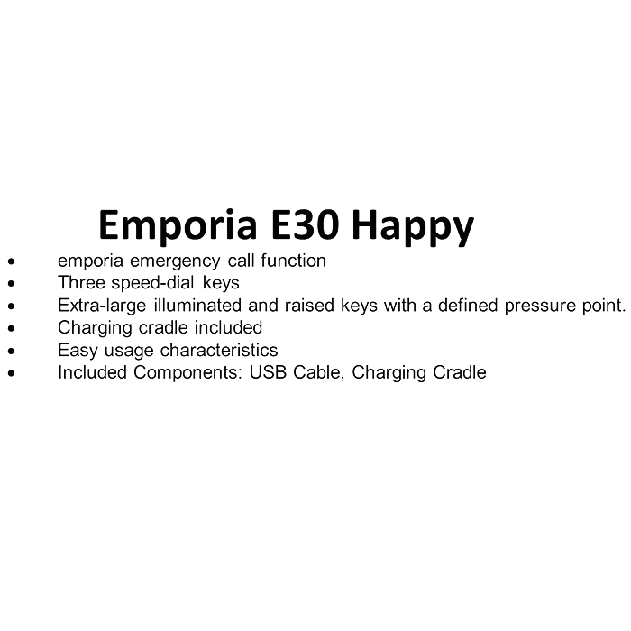 Emporia E30 Happy Basic Phone - Refurbished Pristine