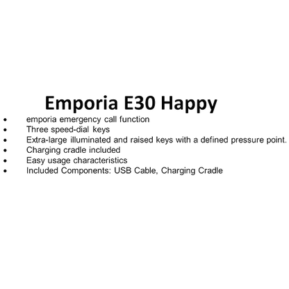 Emporia E30 Happy Basic Phone - Refurbished Pristine
